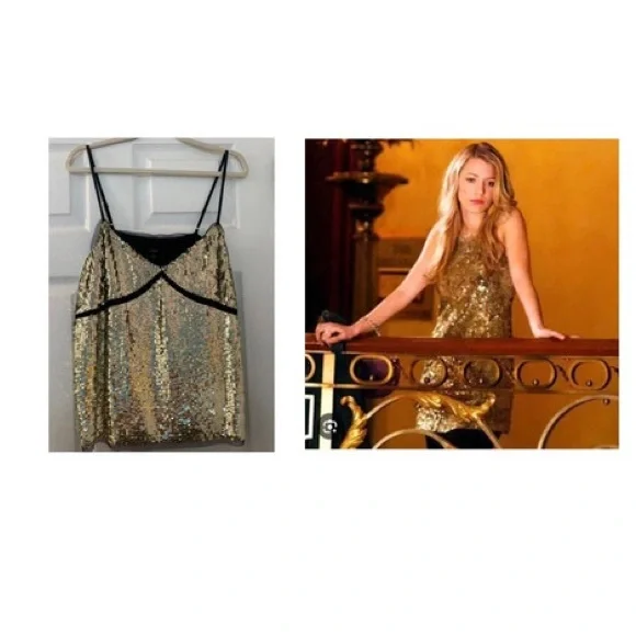 J. Crew Sparkling Gold Sequin Tank Top